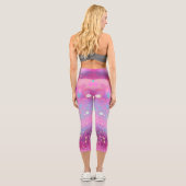 Blassrosa mit Glitzer-Effekt Capri Leggings (Rückseite)