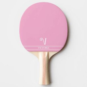 Blassrosa monogrammiertes Ping-Pong-Schläger Tischtennis Schläger