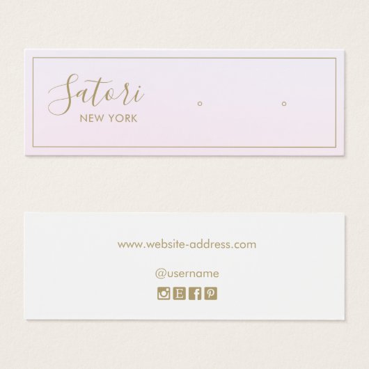 Blassrosa Ombre Script Stud Earring Display (Vorne & Hinten)