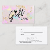 Blassrosa Opal-Geschenkgutschein Visitenkarte (Vorne/Hinten)