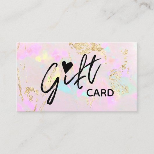 Blassrosa Opal-Geschenkgutschein Visitenkarte (Vorderseite)