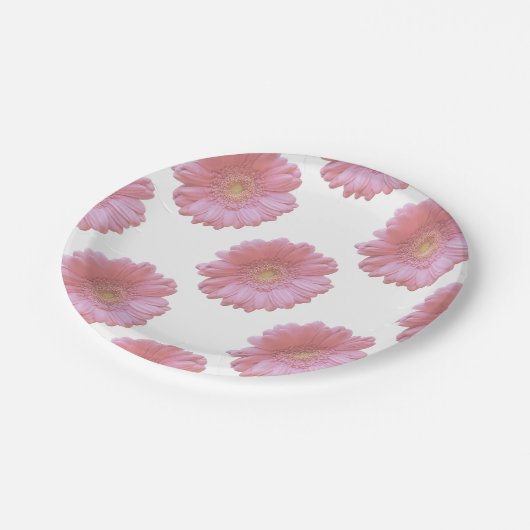 Blassrosa Pappteller (Schrägansicht)