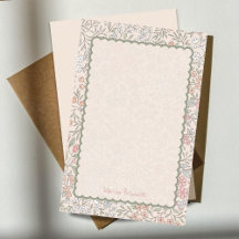 Blassrosa Pastell Blumen-Monogramm-Schreibpapier 
