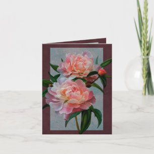 Blassrosa Pfingstrosen Grußkarte Karte