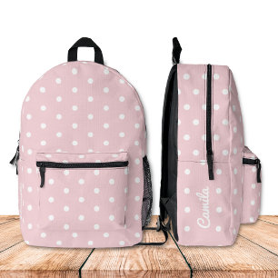 Blassrosa Punkte Bedruckter Rucksack