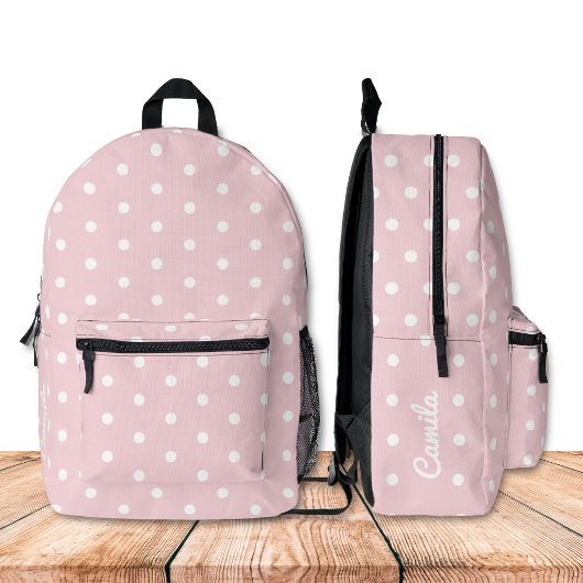 Blassrosa Punkte Bedruckter Rucksack
