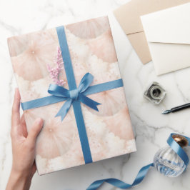 Blassrosa Regenschirme Geburtstag Geschenkpapier