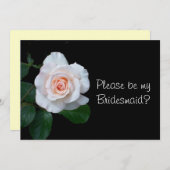 Blassrosa Rosenknospe Bridesmaid-Anfrage Einladung (Vorne/Hinten)