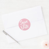 Blassrosa Save-the-Date Runder Aufkleber (Umschlag)