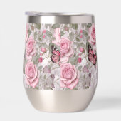 Blassrosa Schmetterlinge und Rose (Rechts)