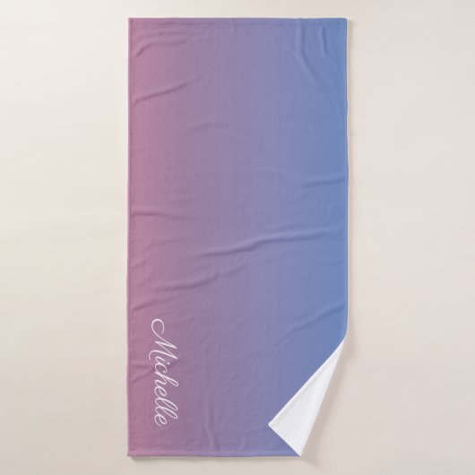 Blassrosa und blaue Gradientenombre Badehandtuch (Badehandtuch)