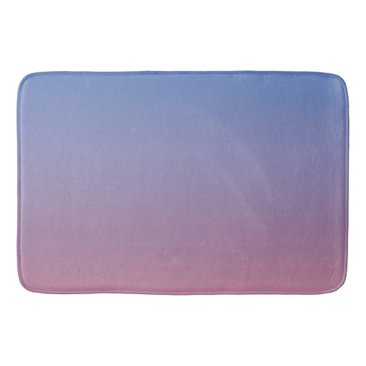 Blassrosa und blaue Gradientenombre Badematte (Vorderseite)