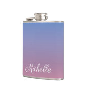 Blassrosa und blaue Gradientenombre Flachmann (Links)