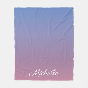 Blassrosa und blaue Gradientenombre Fleecedecke