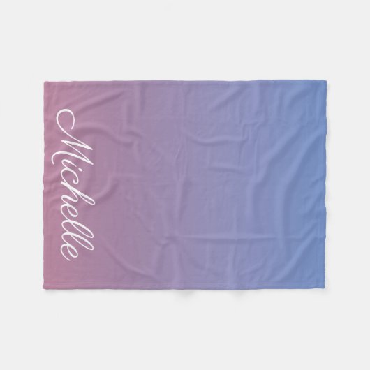 Blassrosa und blaue Gradientenombre Fleecedecke (Vorderseite (Horizontal))