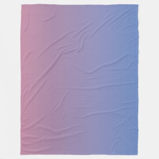 Blassrosa und blaue Gradientenombre Fleecedecke (Vorderseite)