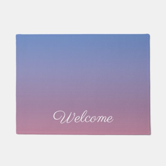 Blassrosa und blaue Gradientenombre Fußmatte (Vorderseite)
