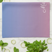 Blassrosa und blaue Gradientenombre Geschirrtuch (Gefaltet)