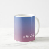 Blassrosa und blaue Gradientenombre Kaffeetasse (VorderseiteRechts)