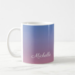 Blassrosa und blaue Gradientenombre Kaffeetasse