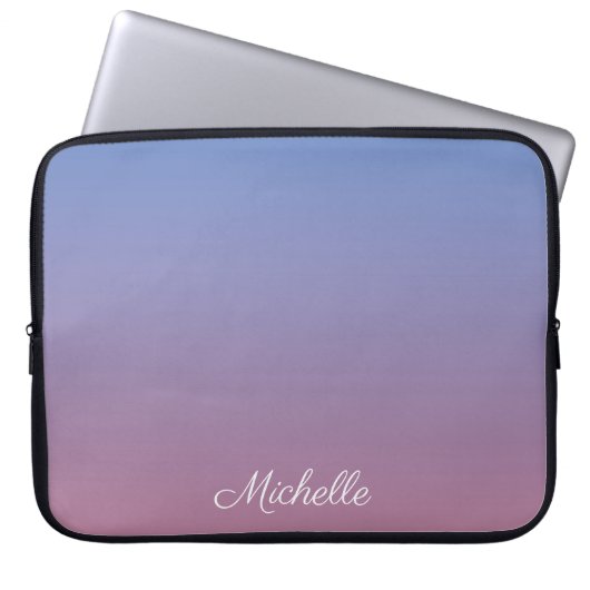 Blassrosa und blaue Gradientenombre Laptopschutzhülle (Vorderseite)