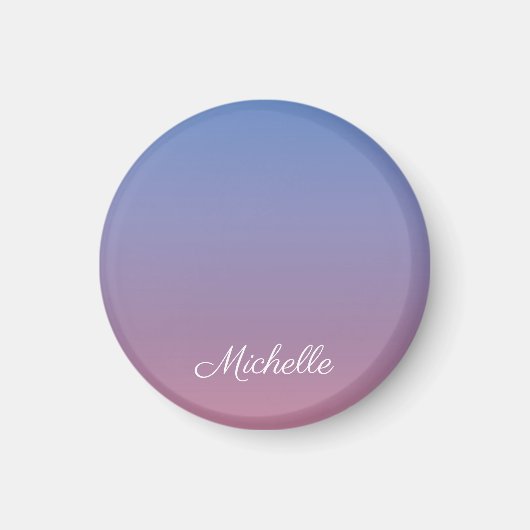 Blassrosa und blaue Gradientenombre Magnet (Vorne)