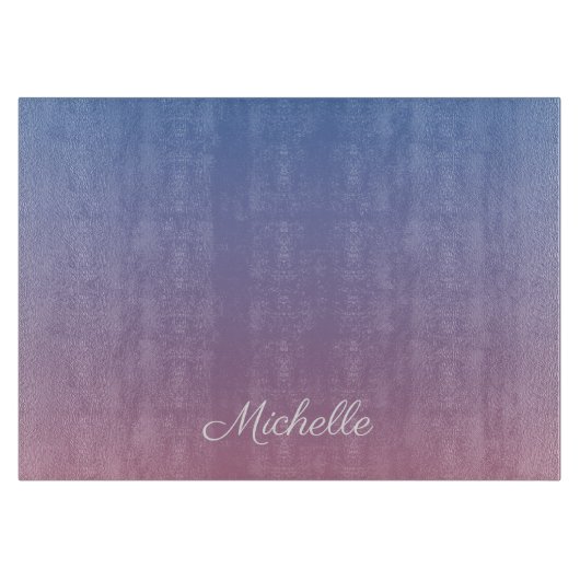 Blassrosa und blaue Gradientenombre Schneidebrett (Vorderseite)