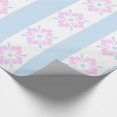 Blassrosa und blaues Damaskus-Umschlagpapier Geschenkpapier (Ecke)