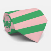 Blassrosa und grüne Streifen | Benutzerdefiniert Krawatte (Gerollt)