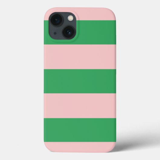 Blassrosa und grüne Streifen Case-Mate iPhone Hülle (Rückseite)