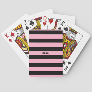 Blassrosa und schwarze Streifen Spielkarten