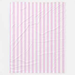 Blassrosa und weiße Bonbonstreifen Fleecedecke