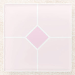 Blassrosa und weiße geometrische Muster Glasuntersetzer