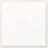 Blassrosa und weiße geometrische Muster Glasuntersetzer (Rückseite)