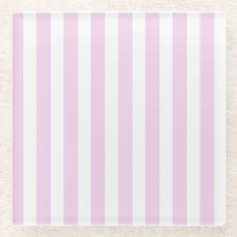 Blassrosa und weiße Streifen aus Süßigkeiten Glasuntersetzer