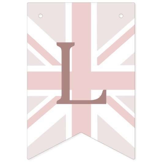 Blassrosa Union Jack Long Live Liebe Jagdfahnen Wimpelkette (Erste Fahne)