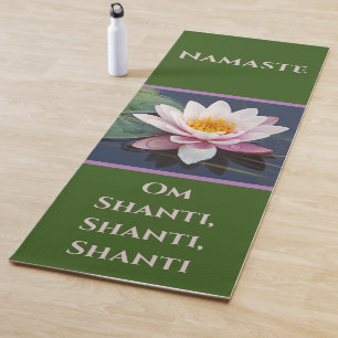Blassrosa Wasserlilie/Namaste/Om Shanti Yogamatte