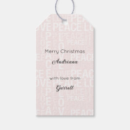 Blassrosa Weiße Weihnachten Geschenkanhänger