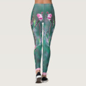 Blassrosa Wild Meadow Blume stilisiert Leggings (Rückseite)