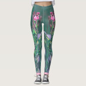 Blassrosa Wild Meadow Blume stilisiert Leggings (Vorderseite)