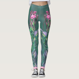 Blassrosa Wild Meadow Blume stilisiert Leggings