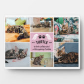 Blassrosa Wings Cat Paws Memorial Foto Collage Fotoplatte (Vorderseite)