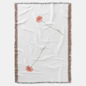 Blassrotes Gerbera Blume Throw Blanket Decke (Vorderseite Vertikal)