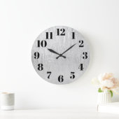 Blasssilber Glam Textur Große Wanduhr (Zuhause)
