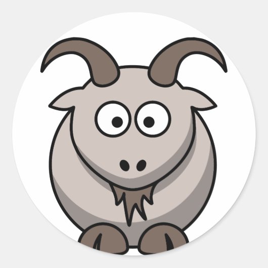 Blassziege Runder Aufkleber (Vorderseite)