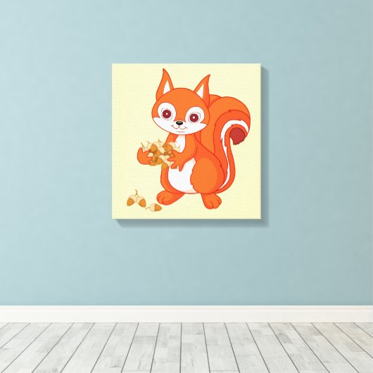 Bläst das hilfreiche Eichhörnchen Leinwanddruck (Insitu (Holzboden))