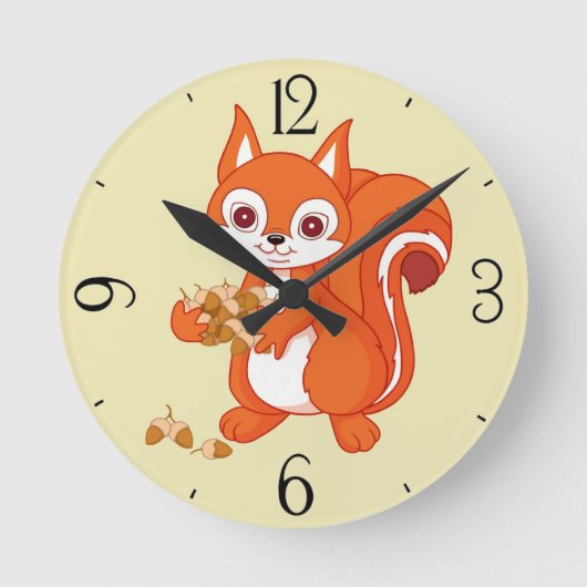 Bläst das hilfreiche Eichhörnchen Runde Wanduhr (Vorderseite)