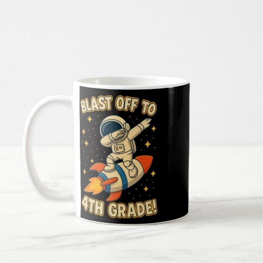 Blast Off 4th Grade Rocket Dab Space Cool School V Kaffeetasse (Links)