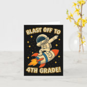 Blast Off 4th Grade Rocket Dab Space Cool School V Karte (Gelbe Blume)