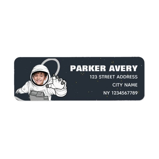 Blast Off Astronaut Foto Boy Geburtstag (Vorne)